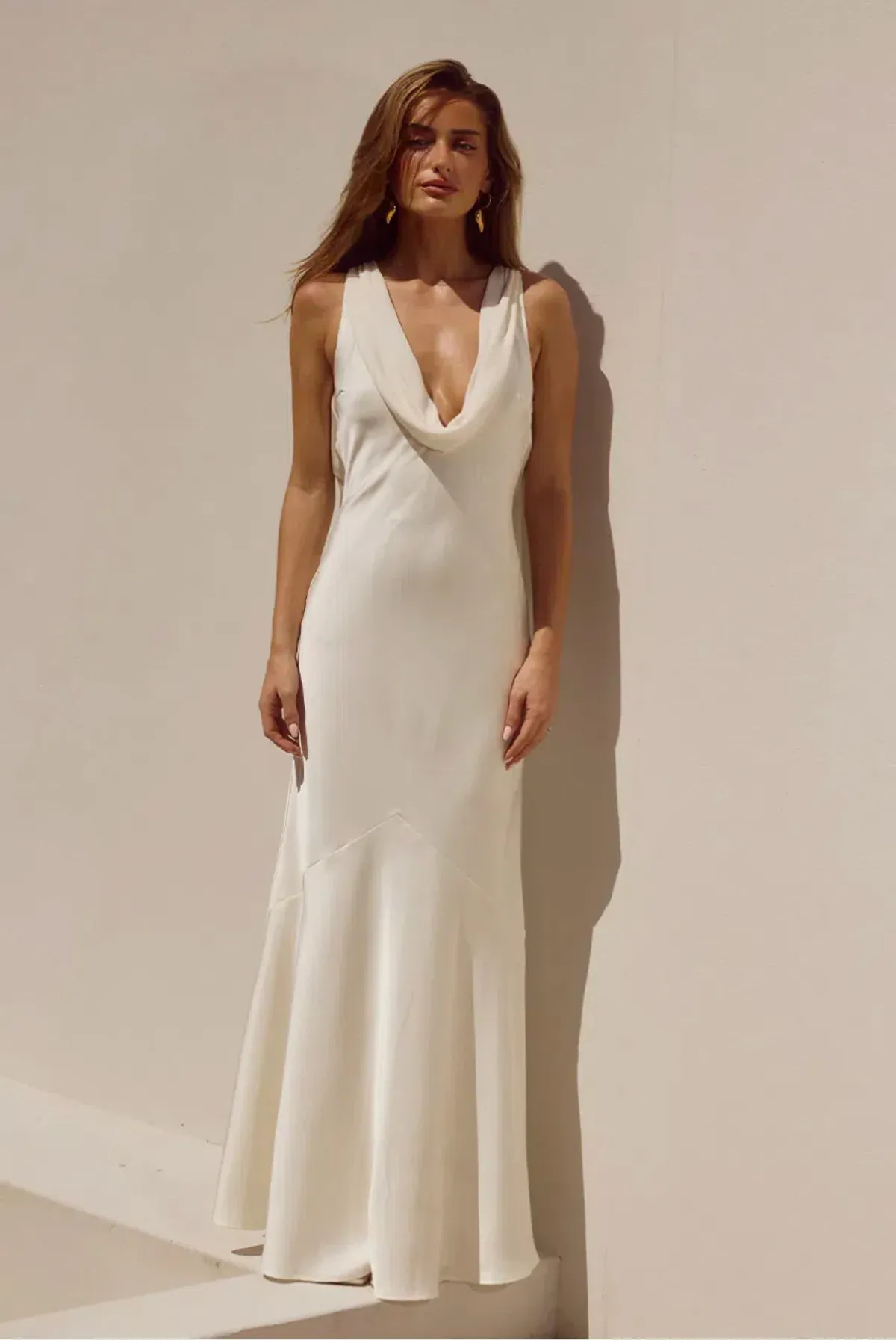 RUNAWAY THE LABEL - GABRIELLA COWL MAXI DRESS - IVORY - Image 2