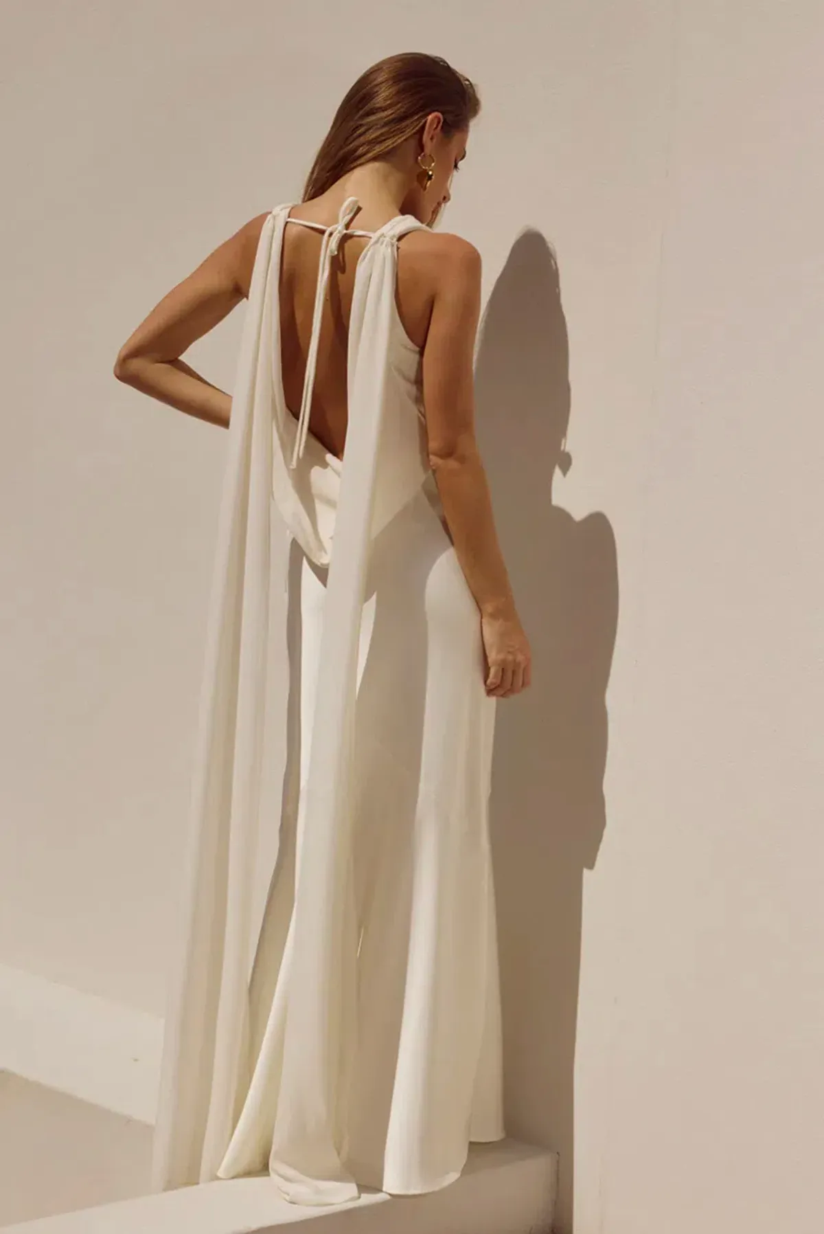 RUNAWAY THE LABEL - GABRIELLA COWL MAXI DRESS - IVORY - Image 3