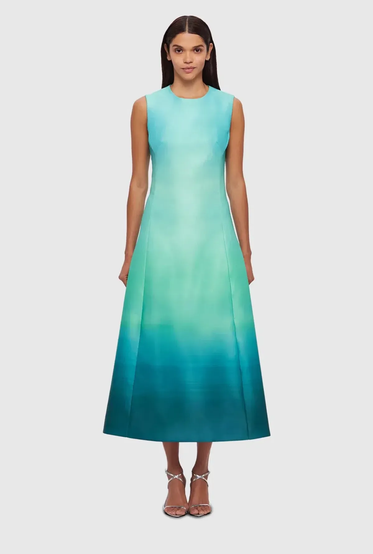 Leo Lin- Cleo Sleeveless Midi Dress- Ombre Aqua- Size 12 - Image 1