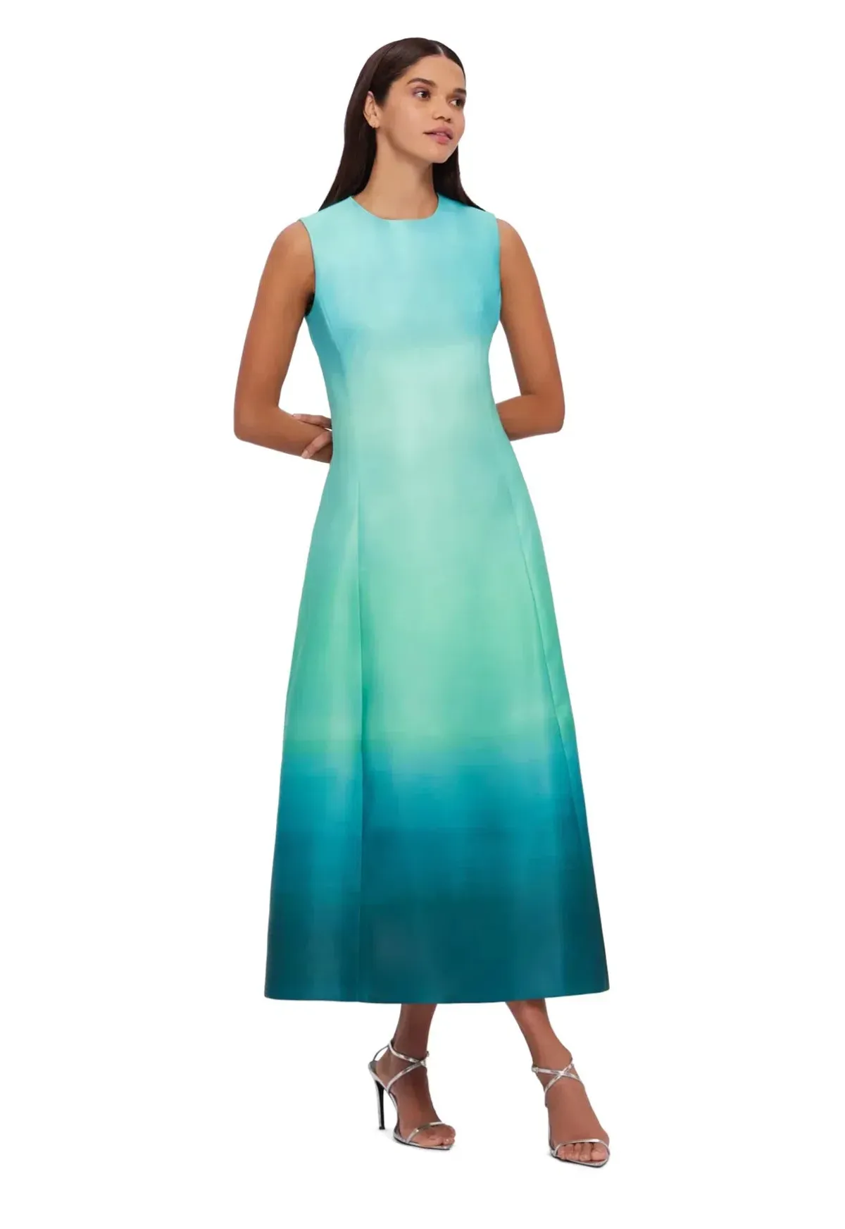 Leo Lin- Cleo Sleeveless Midi Dress- Ombre Aqua- Size 12 - Image 3