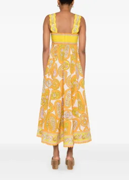 ALEMAIS- Diana Midi Dress-Yellow Multi- Size 14 for rent on The Volte - image 5