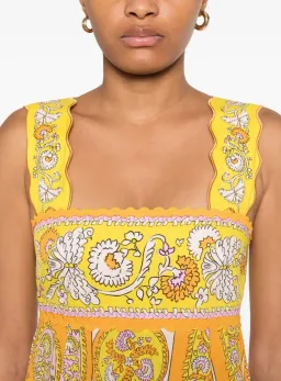 ALEMAIS- Diana Midi Dress-Yellow Multi- Size 14 for rent on The Volte - image 1