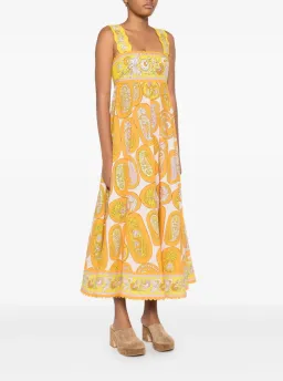 ALEMAIS- Diana Midi Dress-Yellow Multi- Size 14 for rent on The Volte - image 4
