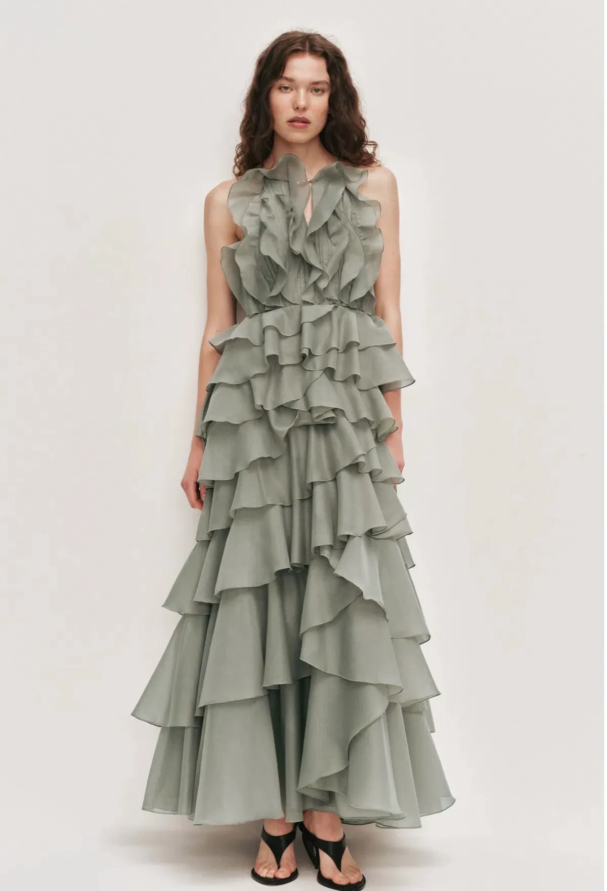Aje Cleo gown moss green size 10 - Image 1