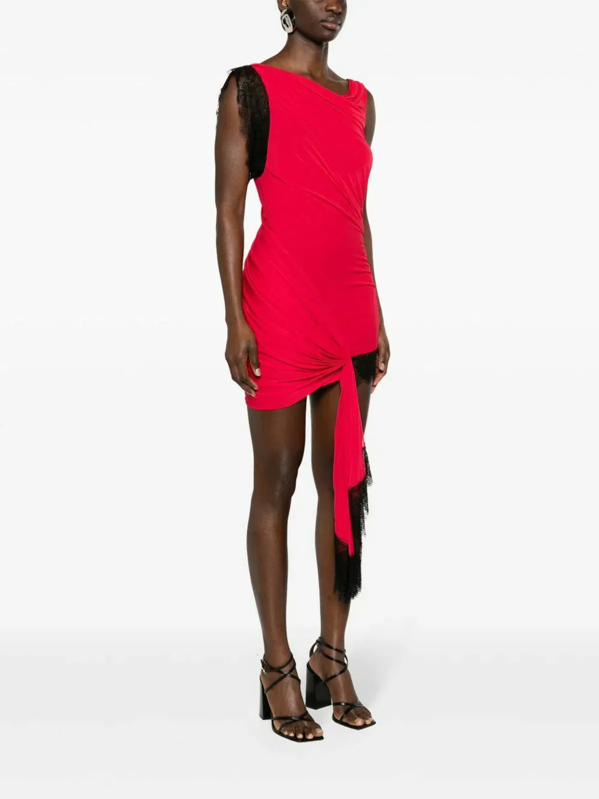 Christopher Esber Red Galathea Asymmetric Micro Dress - Size 8 AU - Image 2