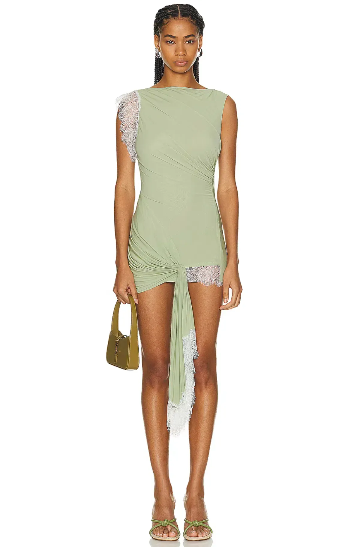Christopher Esber Pistachio Galathea Asymmetric Micro Dress - Size 8 AU - Image 1