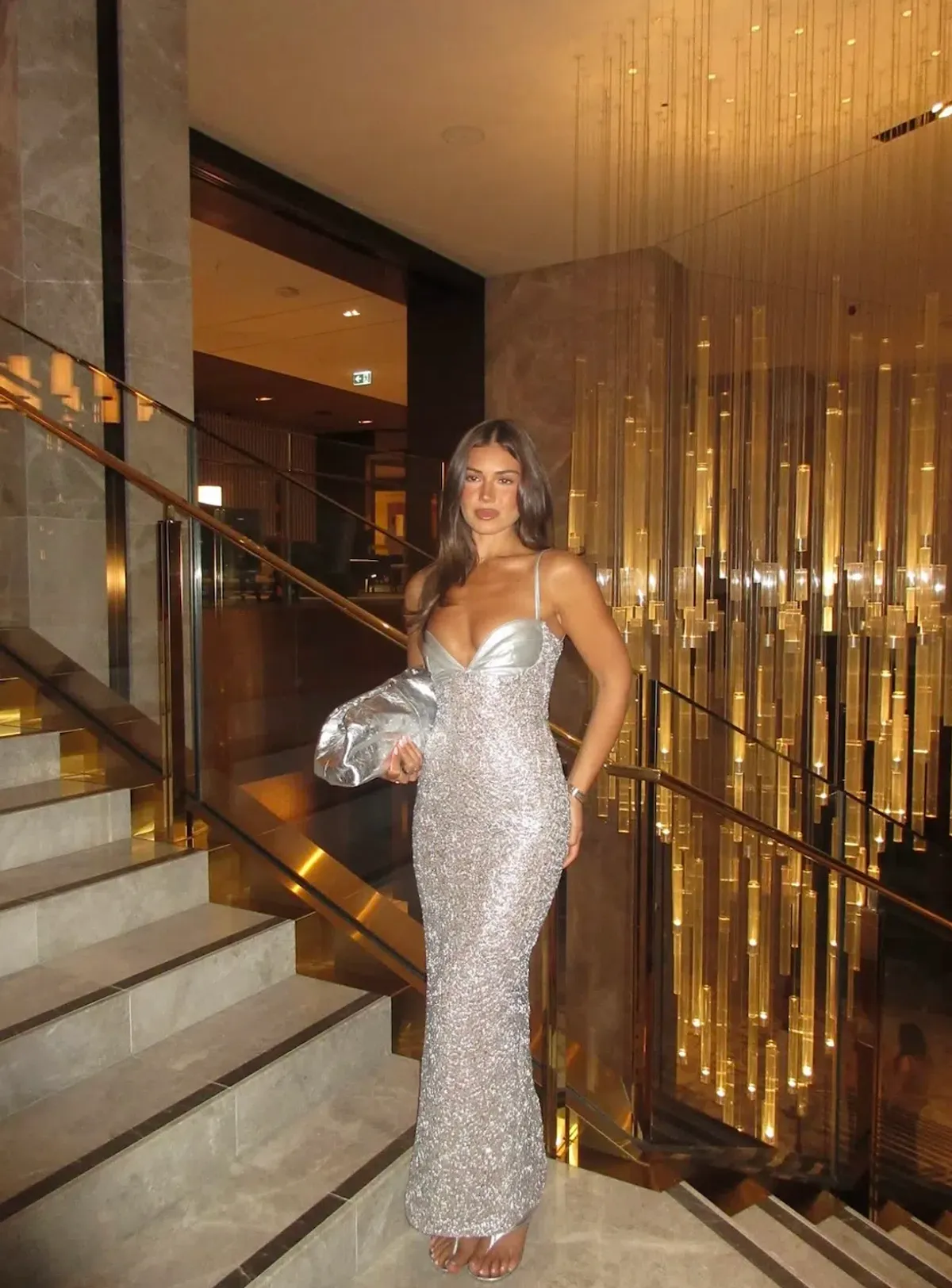SIRA MAXI DRESS | SILVER - SIZE 8 - Image 1