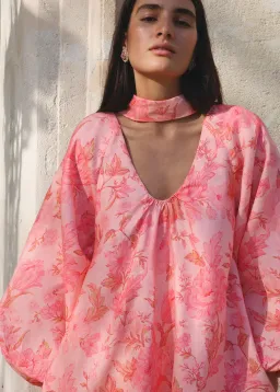 Morton Mac Delphina Maxi Dress & Neck Scarf in Blush Rose One Size  for rent on The Volte - image 2