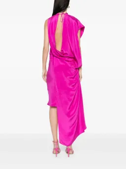 BNWT Christopher Esber Rhodamine Pink Cusco Silk Drape Midi Dress - Size 6 AU for rent on The Volte - image 2