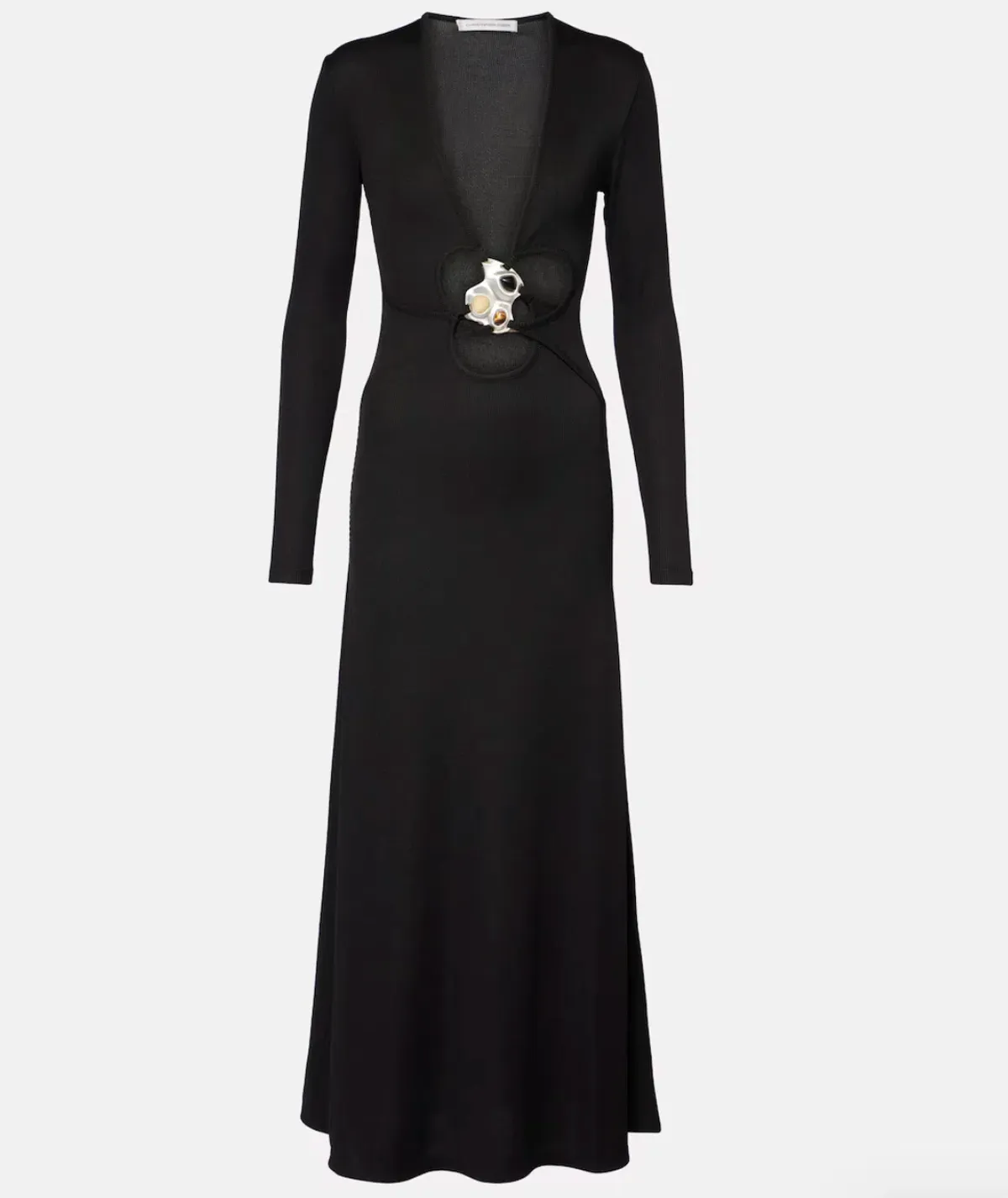 Christopher Esber Black Trio Stone Long Sleeve Dress - Size 10 AU - Image 3