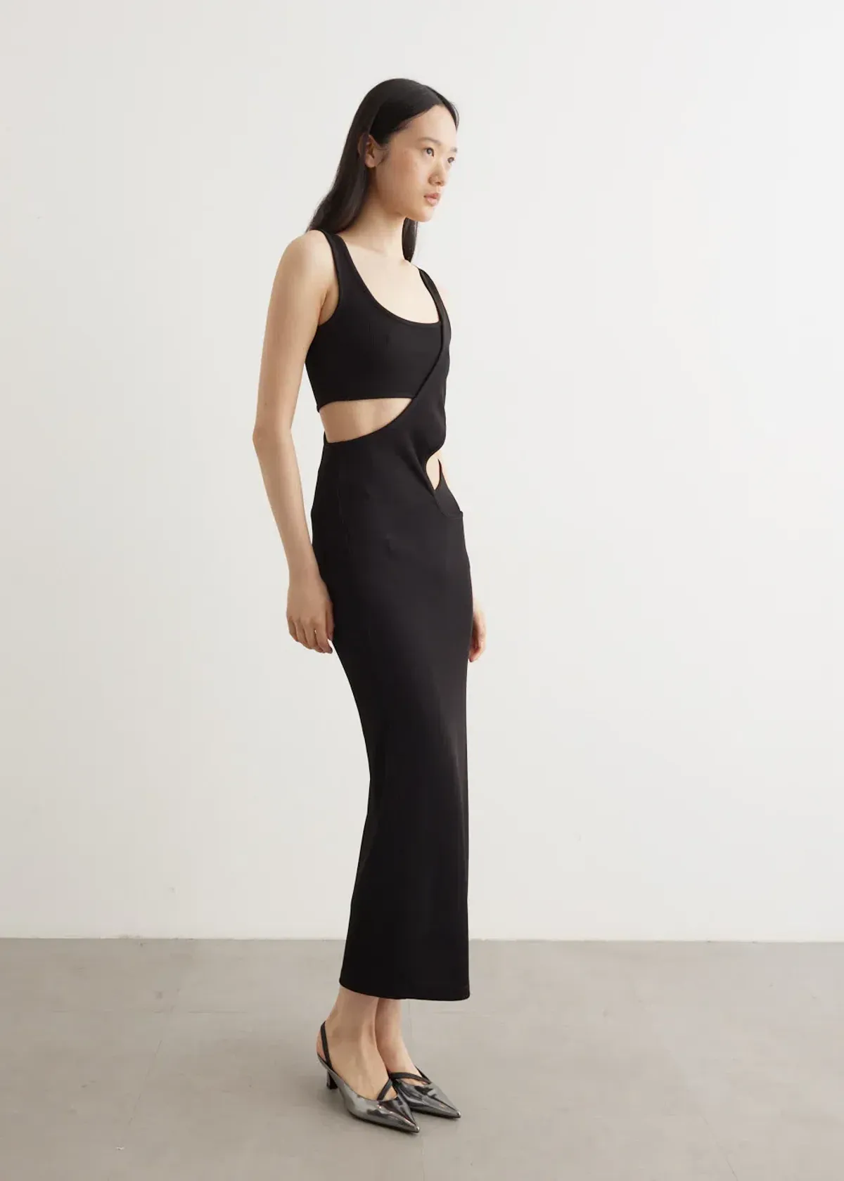 Christopher Esber Black Overlapped Tank Dress - Size 12 AU - Image 2