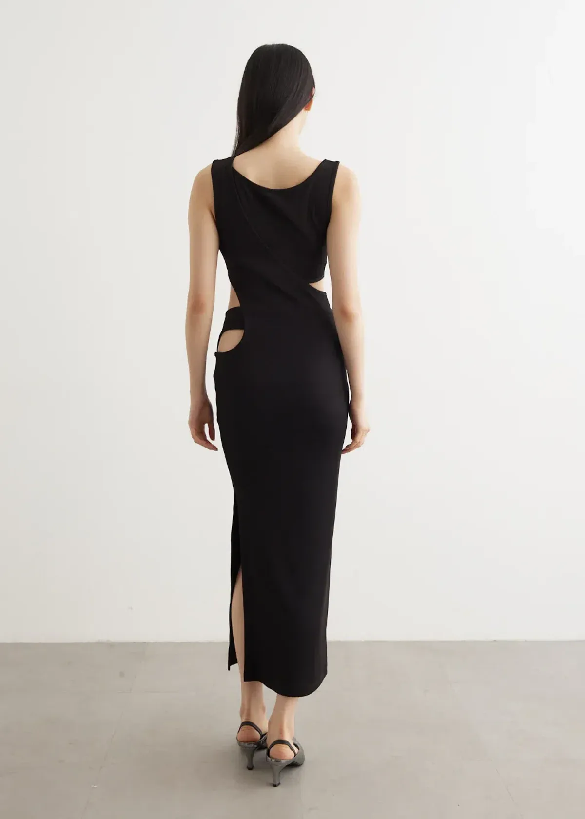 Christopher Esber Black Overlapped Tank Dress - Size 12 AU - Image 3