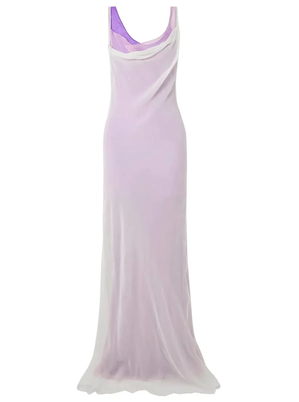 Christopher Esber Grape Multi Tri Layered Cowl Dress - Size 10 AU - Image 3