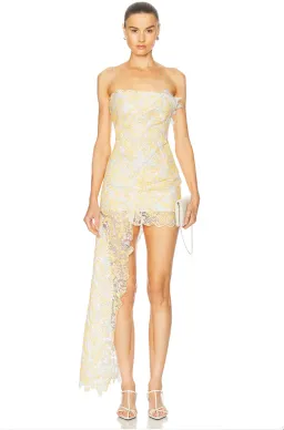 Christopher Esber Signal Yellow Floating Lace Cami Dress - Size 4 AU for rent on The Volte - image 1