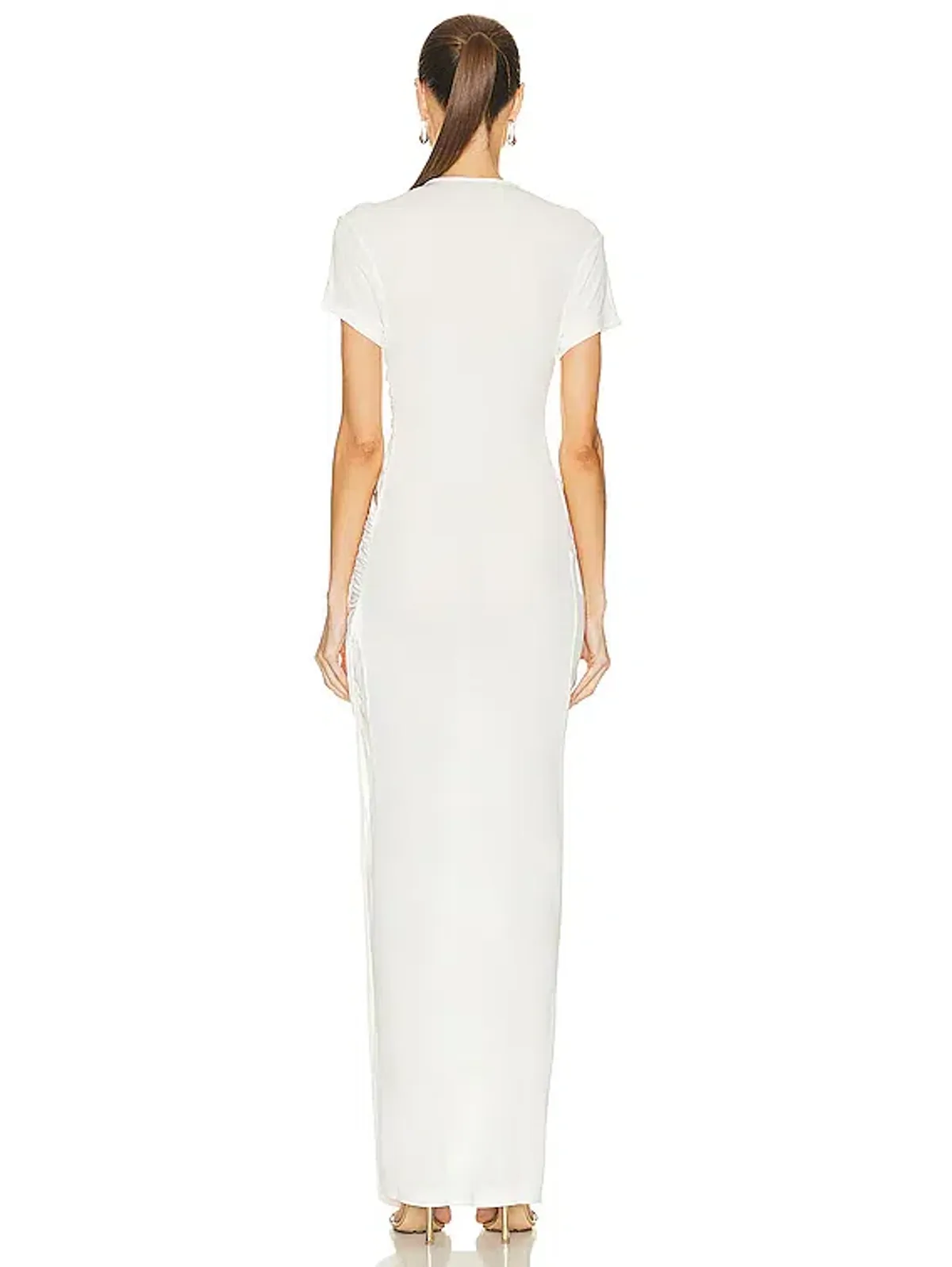 Christopher Esber White Ribbed Twist Tank Drape Dress - Size 12 AU - Image 3