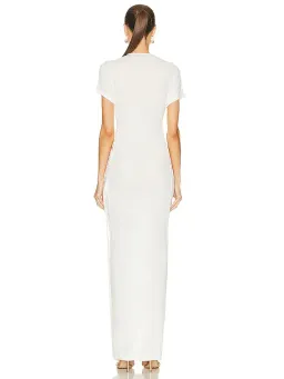 Christopher Esber White Ribbed Twist Tank Drape Dress - Size 12 AU for rent on The Volte - image 3