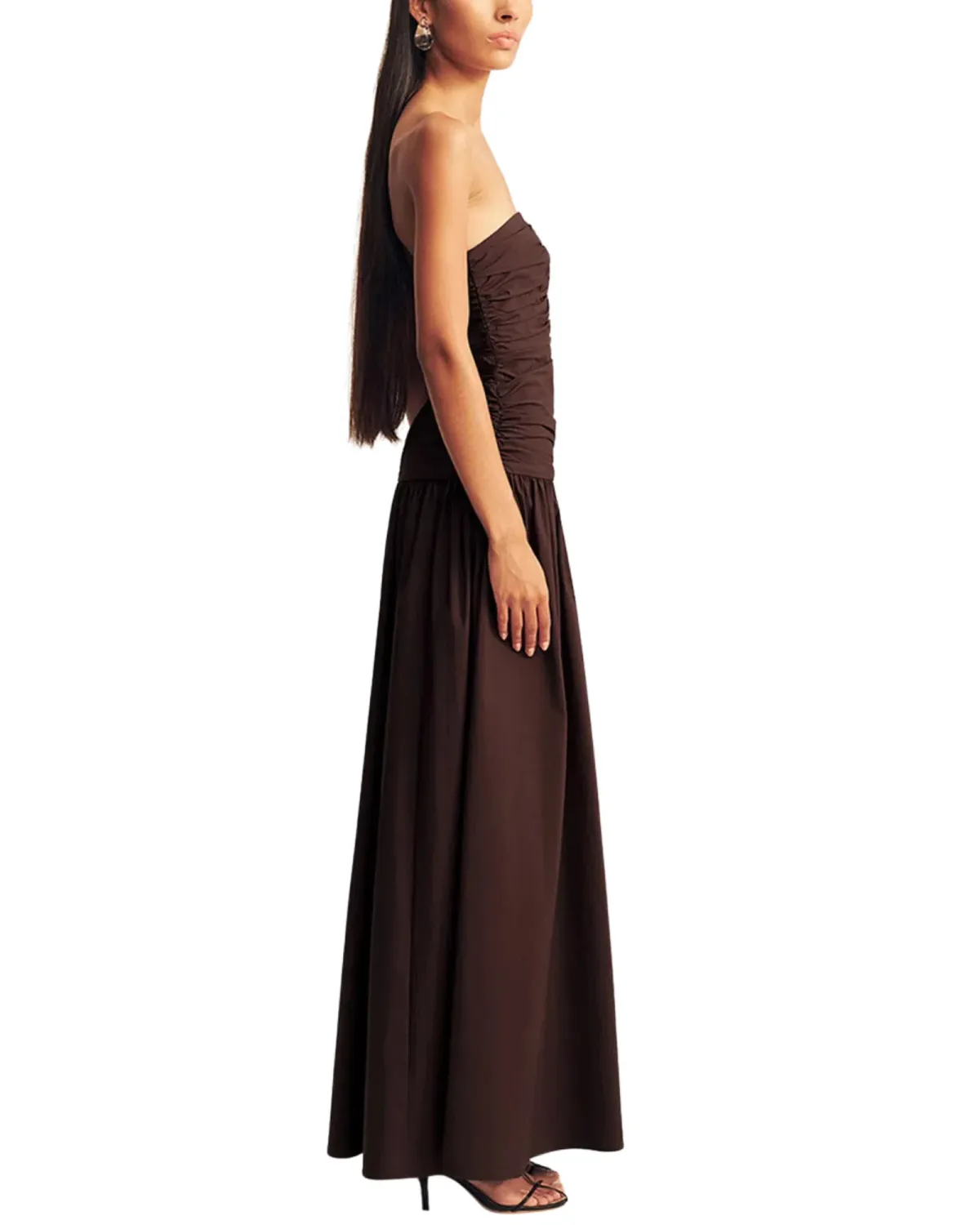 Shona Joy Campbell Fitted Drop Waist Maxi Dress Ristretto Size 10 - Image 5