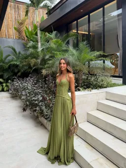 Fenity Gaia Maxi Dress in Green Size S for rent on The Volte - image 2