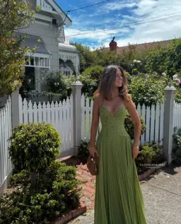 Fenity Gaia Maxi Dress in Green Size M for rent on The Volte - image 8