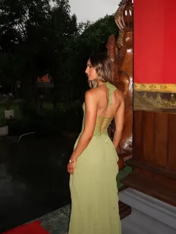 Fenity Gaia Maxi Dress in Green Size L for rent on The Volte - image 3