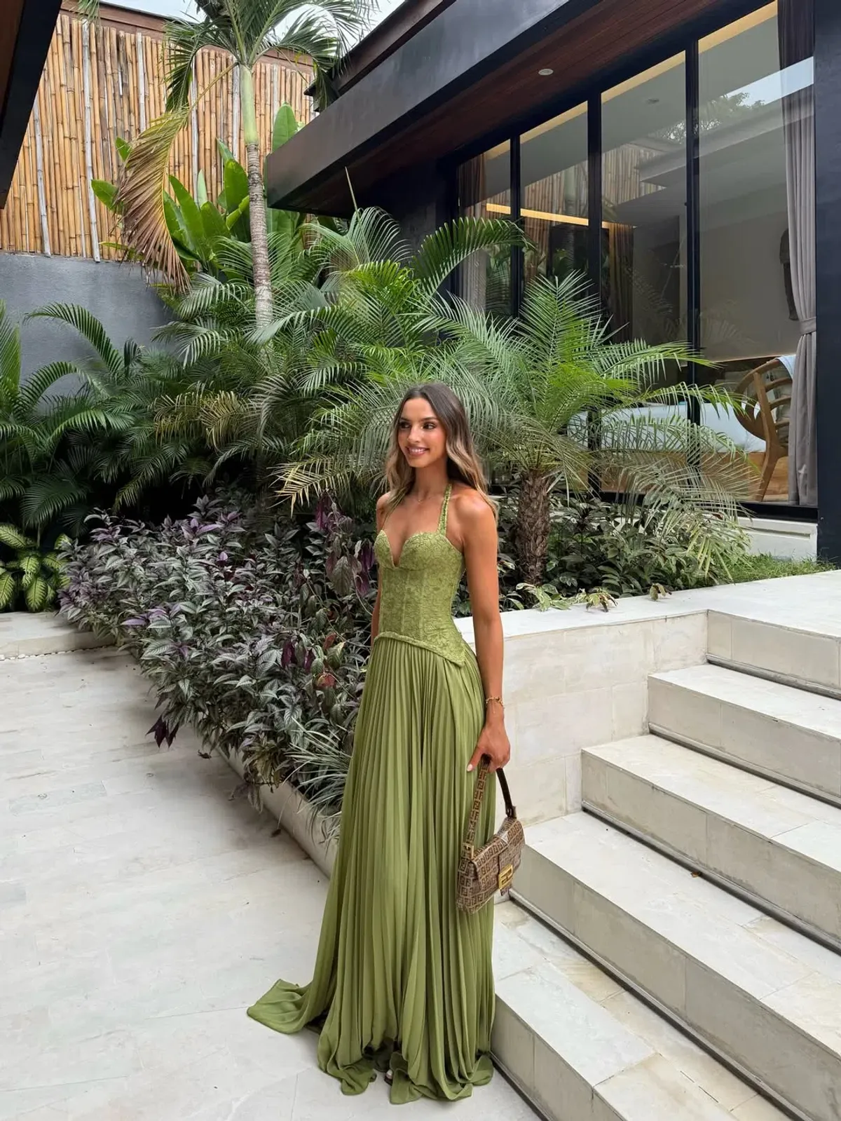 Fenity Gaia Maxi Dress in Green Size L - Image 1