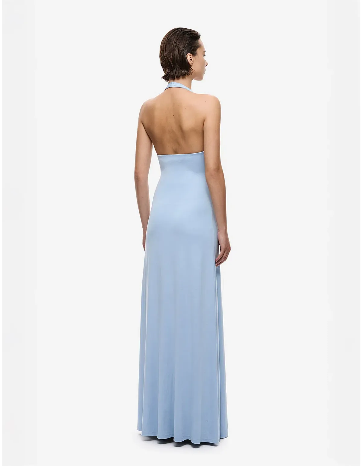 MISHA Jennifer Cupro Maxi Dress Cornflower Blue Medium/AU 10 - Image 3