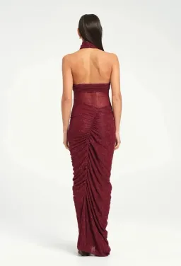 BENNI Hudson Lace Maxi Dress In Burgundy Sangria | Size AU 16 for rent on The Volte - image 4