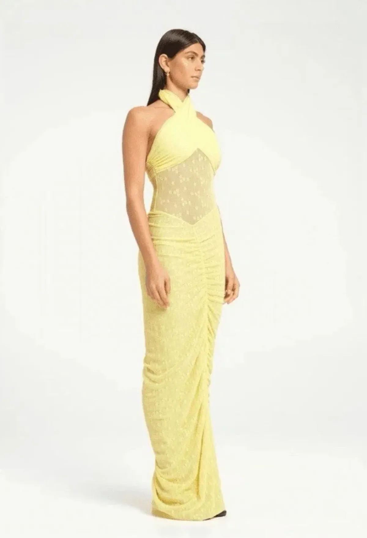 BENNI Hudson Lace Maxi Dress In Butter | Size AU 8 - Image 1