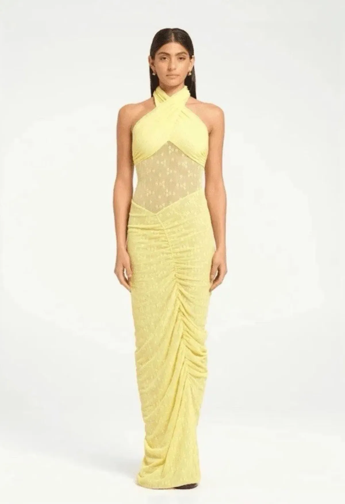 BENNI Hudson Lace Maxi Dress In Butter | Size AU 8 - Image 2