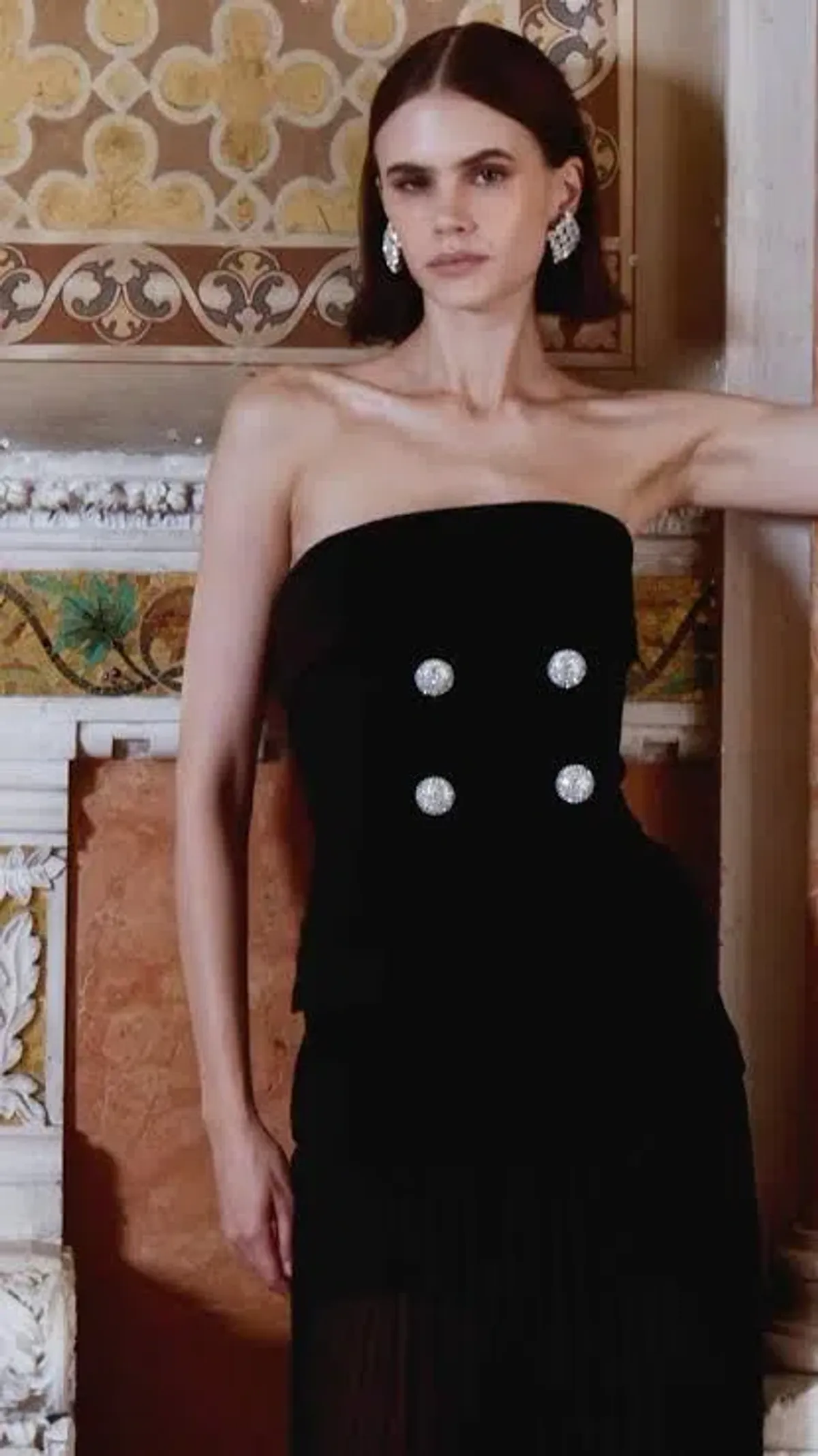 🖤 Rebecca Vallance Celia Midi Dress Size 12 AU - Black Sheer Strapless Gown 🖤 - Image 6