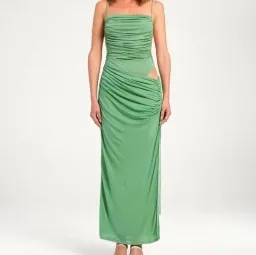 BENNI Miro Maxi Dress In Green Forest | Size AU 8 for rent on The Volte - image 1
