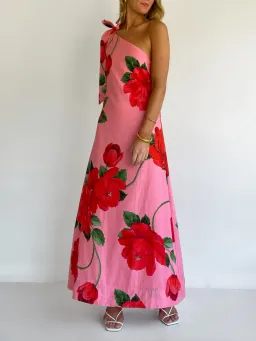 By Nicola Sorrento Maxi Dress In Raspberry Bloom for rent on The Volte - image 3