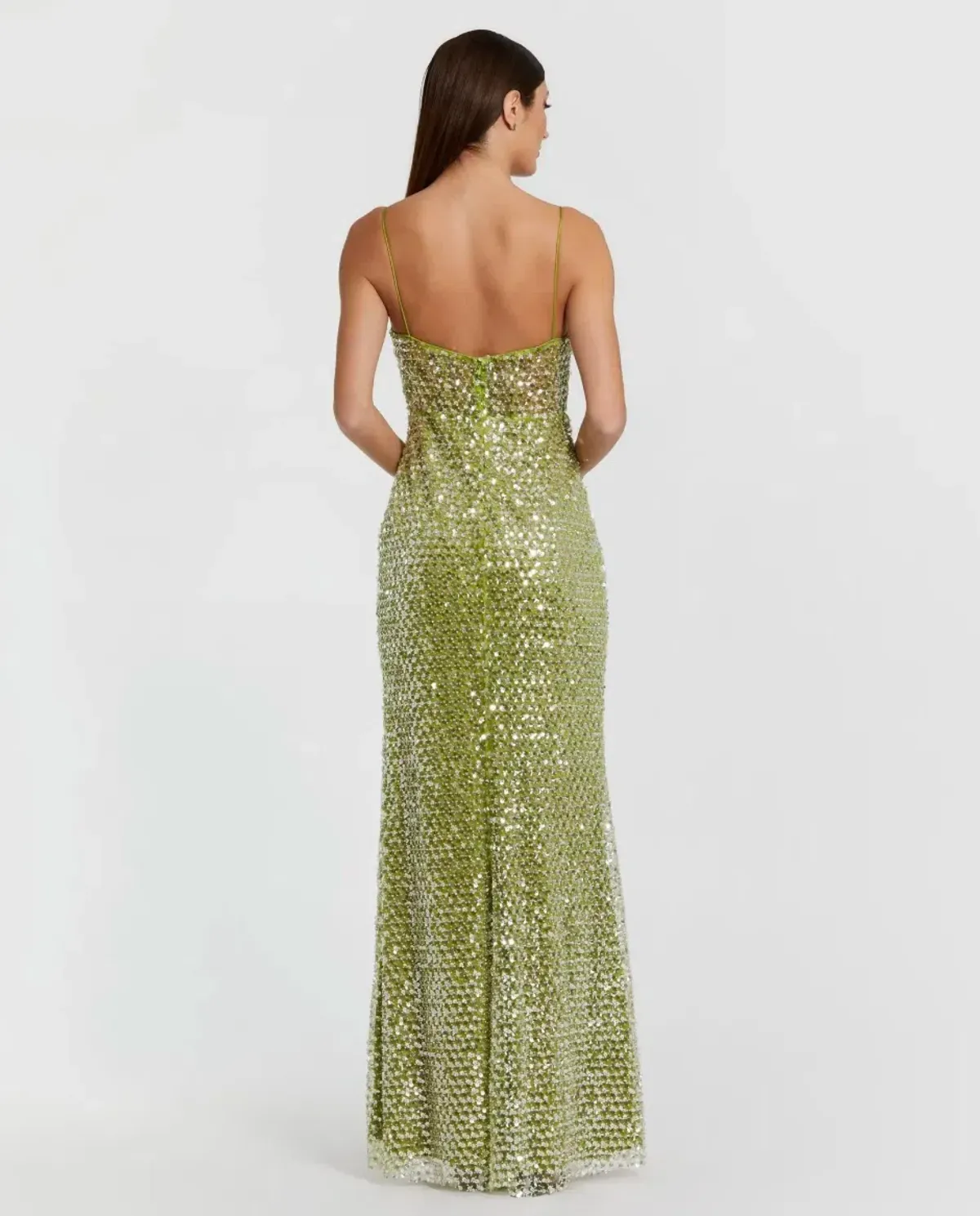 Mac Duggal Green Embellished Bustier Column Gown - Image 3