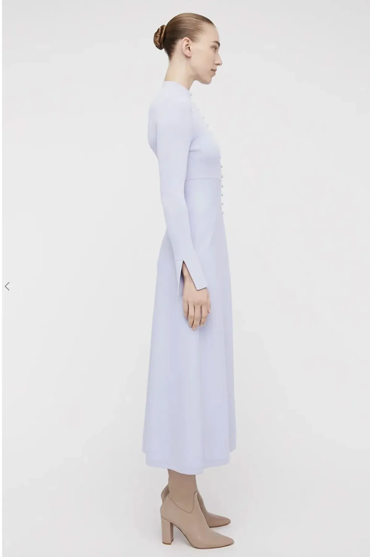 Scanlan Theodore Crepe Knit Button Polo Dress Light Blue / Mauve Size M / AU 10 - Image 3