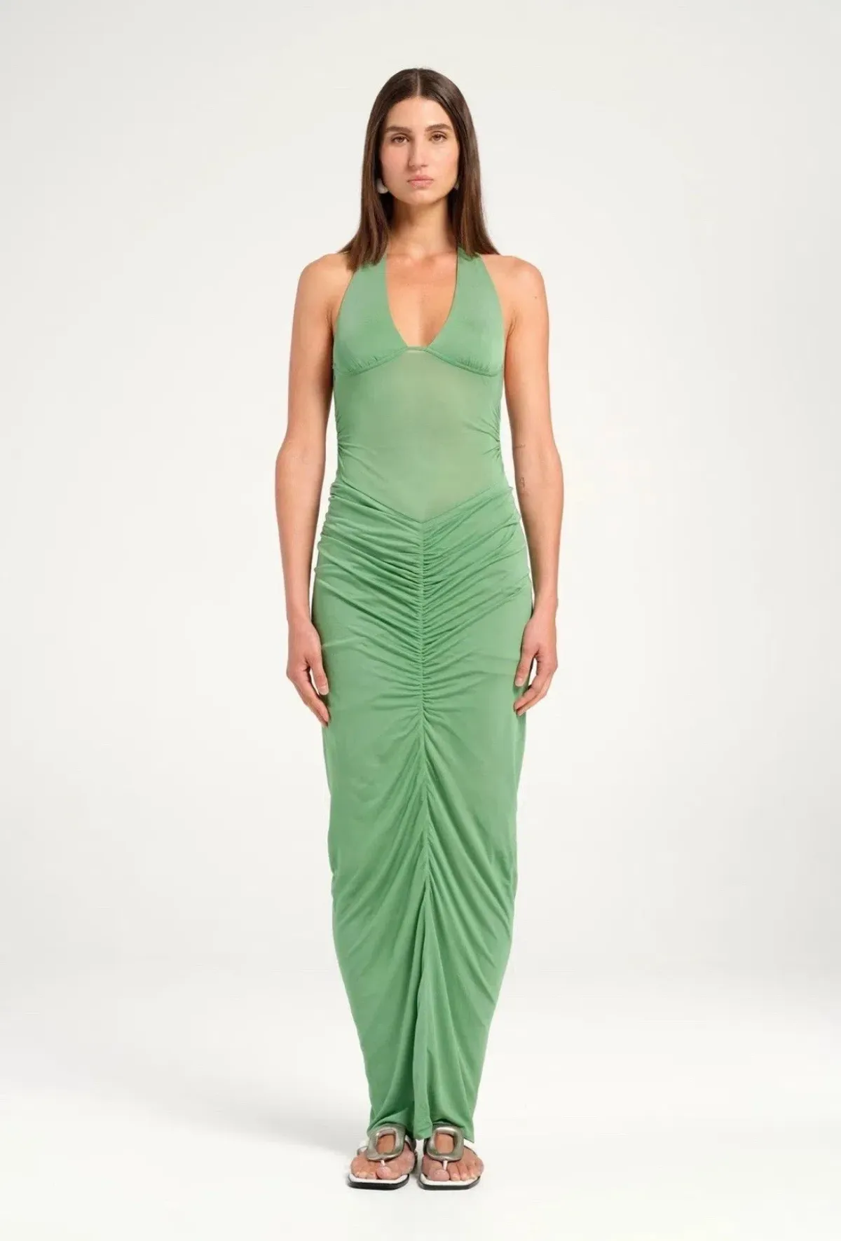BENNI Pierre Maxi Dress In Forest Green | Size AU 12 - Image 2