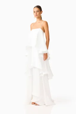 Elliatt Tilly Tiered Maxi Dress in White for rent on The Volte - image 2