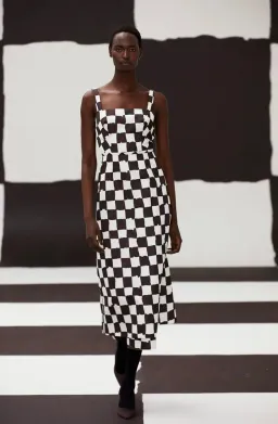 EMILIA WICKSTEAD Ginny Layered Checked Duchesse-Satin Midi Dress Size 12  for rent on The Volte - image 2
