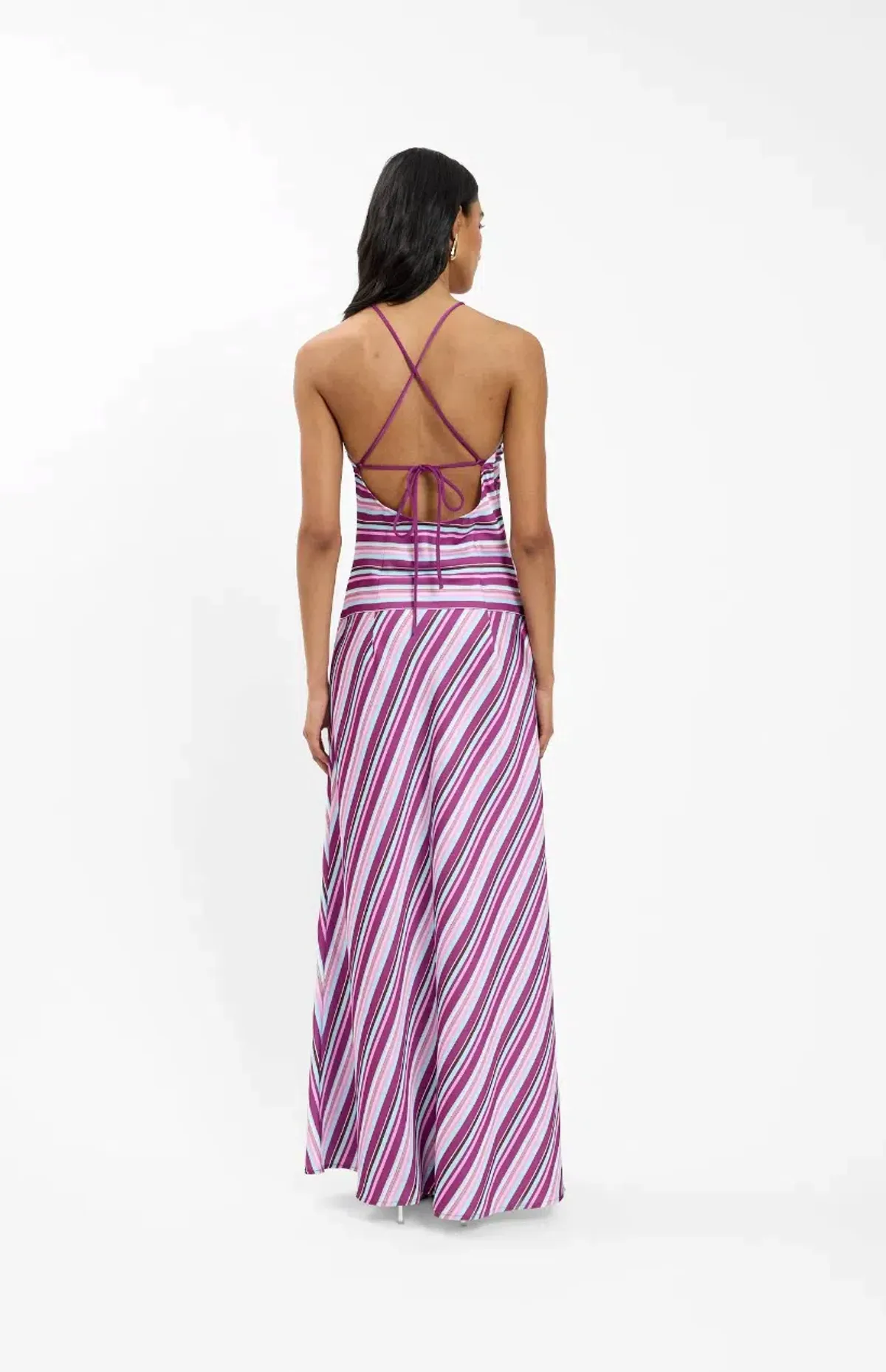 With Harper Lu Halter Maxi Dress - Violet Stripe - Size xs - Image 3