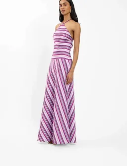 With Harper Lu Halter Maxi Dress - Violet Stripe - Size xs for rent on The Volte - image 1