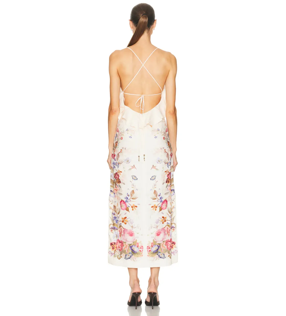 Zimmermann Patience Frill Midi Dress in Vanila Floral Size 2/AU12 - Image 3
