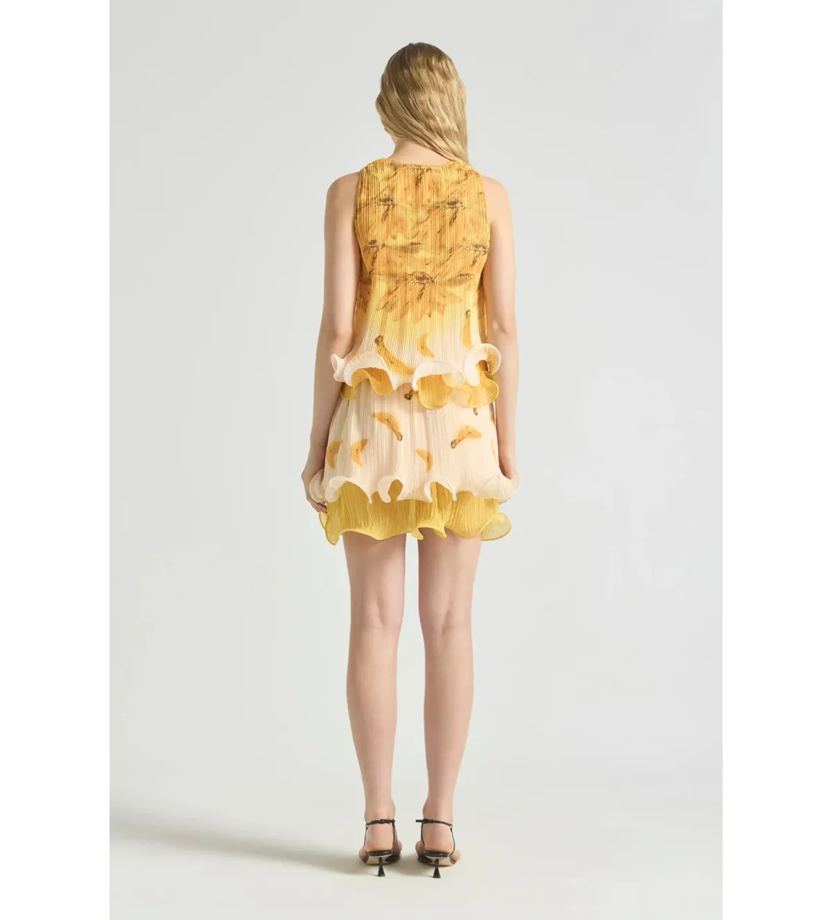 Antipodean Bathers Fluted Pleat Cami and Mini Skirt Set in Banana Size AU12 - Image 3