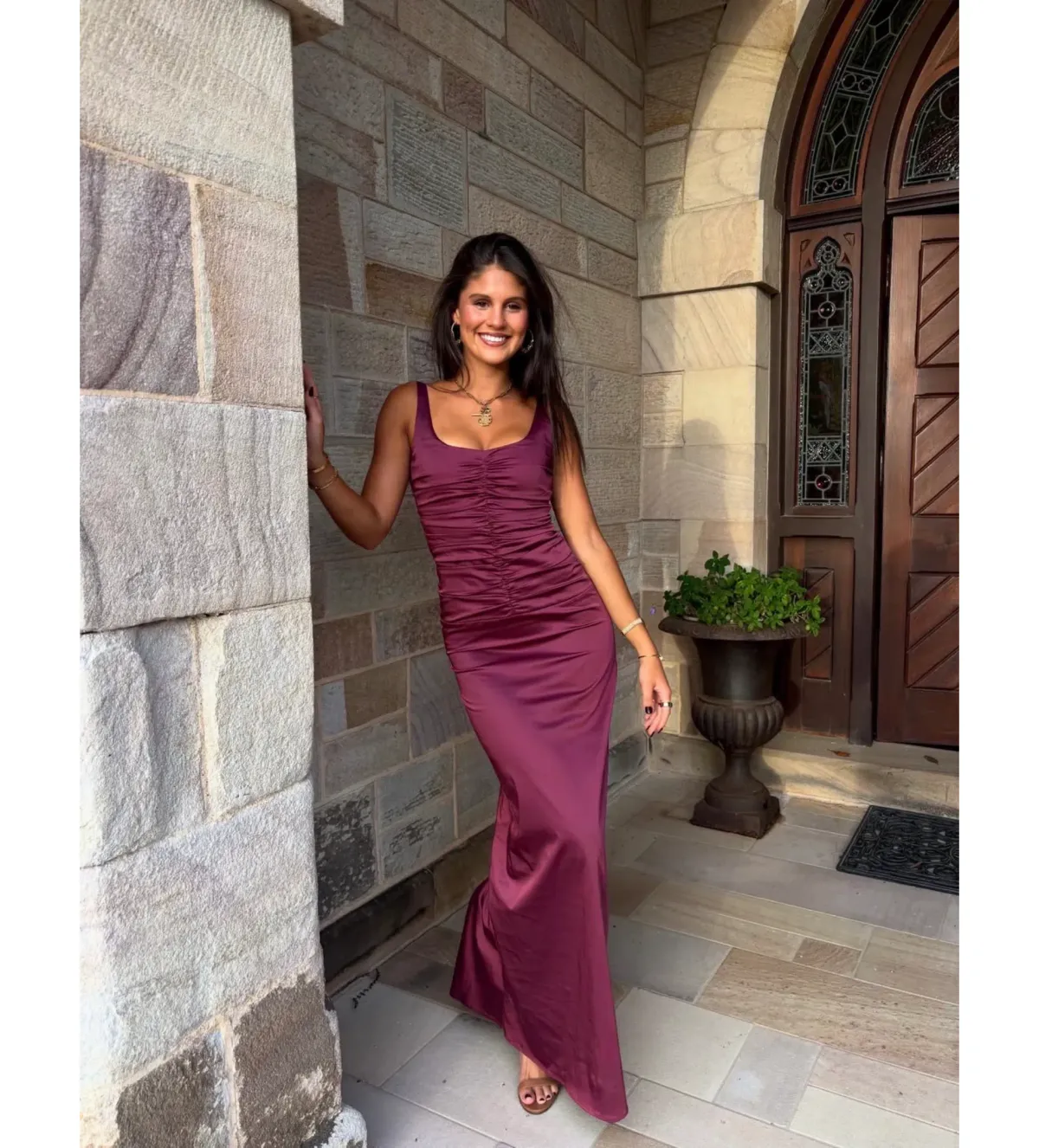 Ance Gria Atlein Gown Plum Size L/AU 12 - Image 4