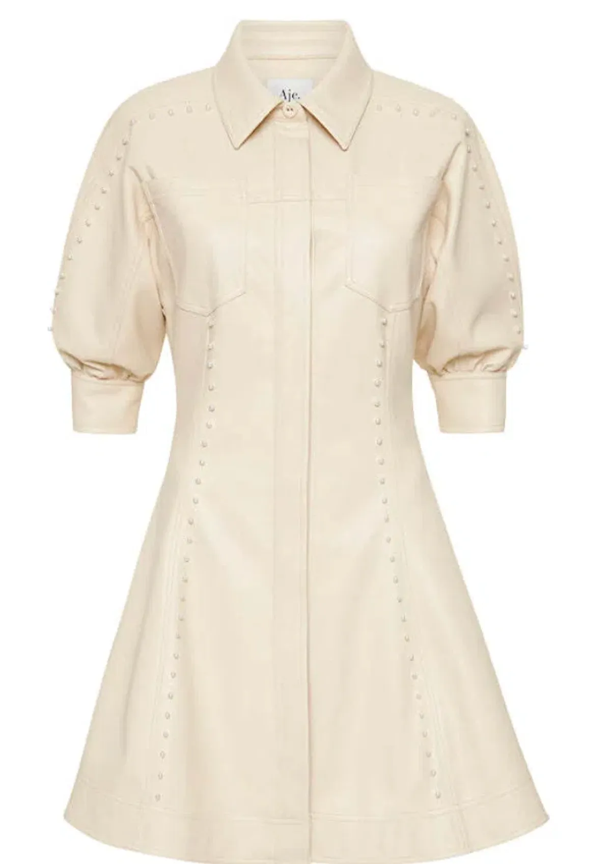 Aje Claire Pearl Mini Dress Sandstone Beige  - Image 1
