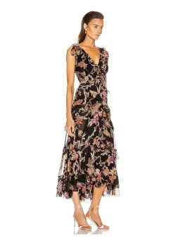 Zimmermann Wavelength Frilled Midi Dress Black Pheonix Size 12 for rent on The Volte - image 2