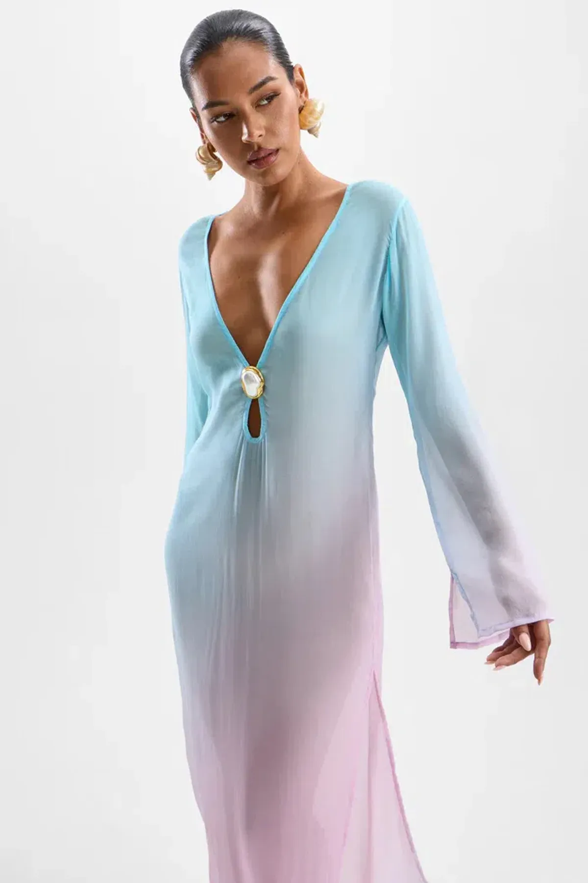 CIN CIN HOTLINE MOONSTONE MAXI DRESS GELATO SIZE 8 - Image 2