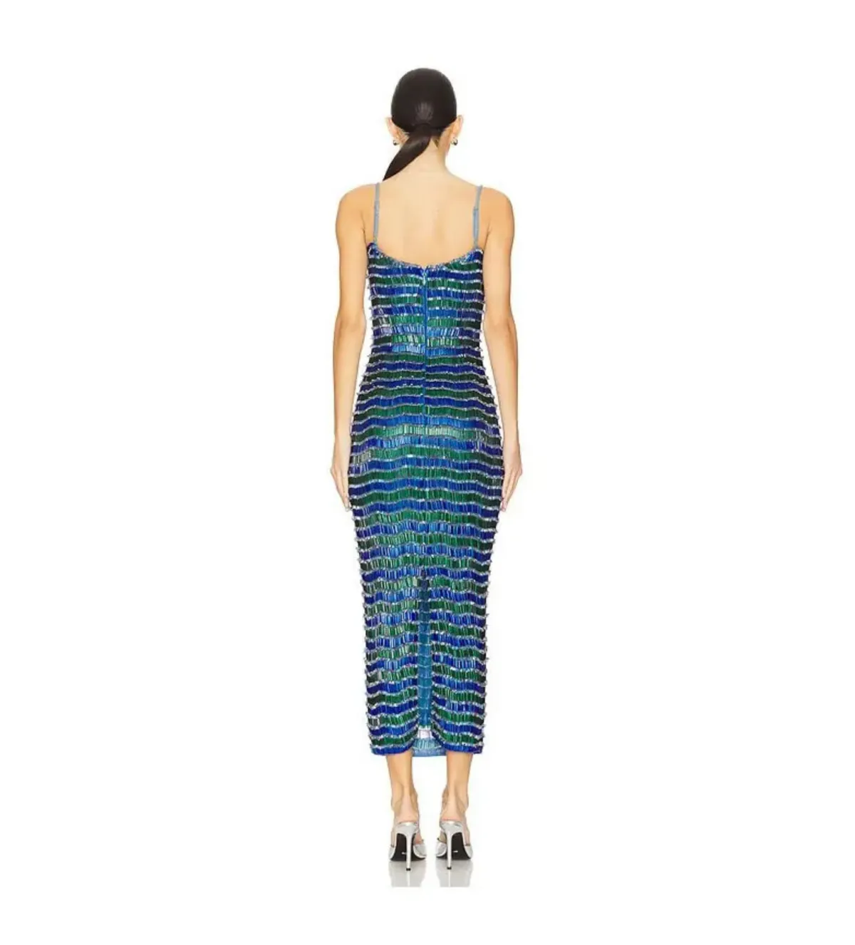 Rachel Gilbert Zeph Midi Gown in Blue and Green Size 6 - Image 2