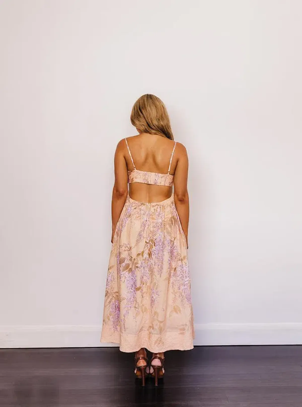 🌸 ZIMMERMAN Rosa Bralette Midi Dress – Lilac Pink Wisteria Floral Maxi – Size 2 / AU 12 🌸 - Image 11