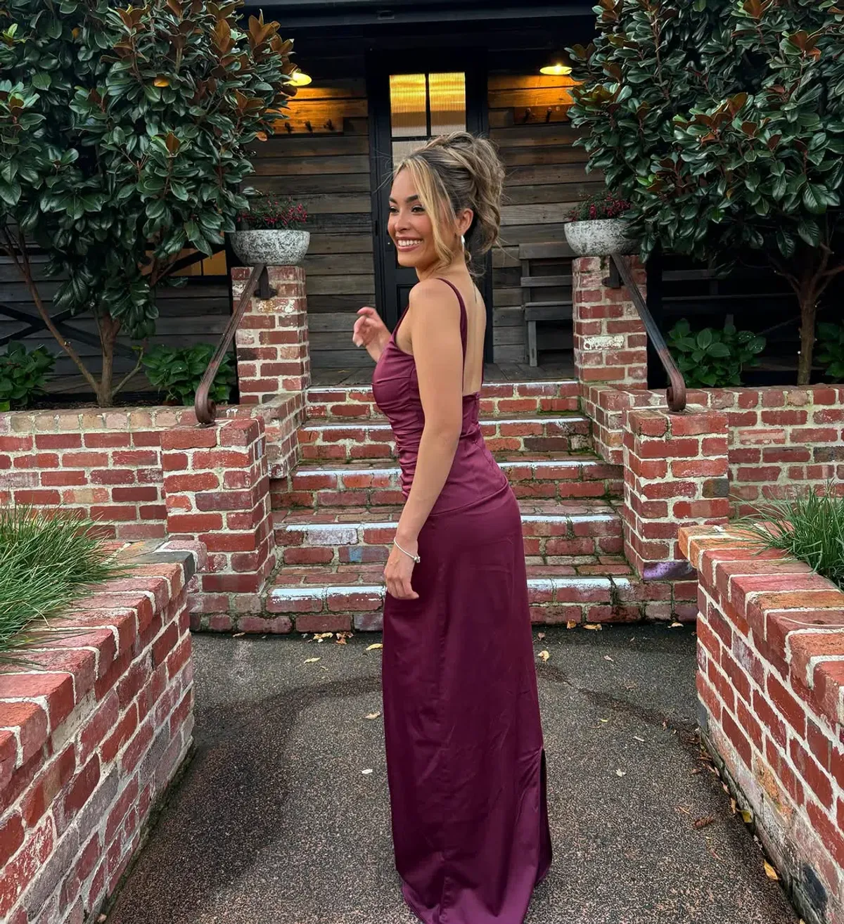 Ance Gria Atlein Gown in Plum  - Image 2