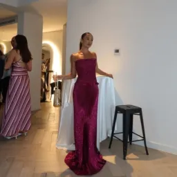 L'IDEE Maya Gown In Sangria Glitter Size 10 for rent on The Volte - image 4