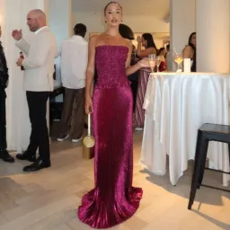 L'IDEE Maya Gown In Sangria Glitter Size 10 for rent on The Volte - image 1